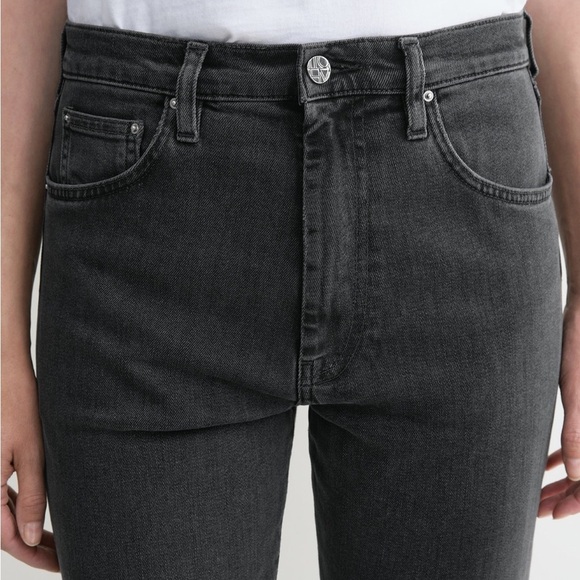 TOTEME Straight Leg Jeans Twisted Seam Washed Black Grey 26 - Picture 5 of 8